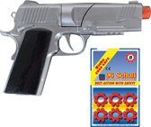 Revolver/pistolet speelgoed de Police - métal - pour 8 anneaux de tir plaffers - 96 coups dans l'ensemble