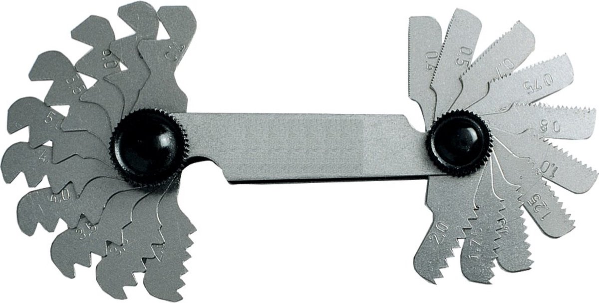 MIB Schroefdraadmeter bereik 0,25WW - 6mm 52 bladen, spoed 4 - 62mm