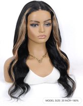 Real hair transspirant lace frontal real hair blond stripe glueless