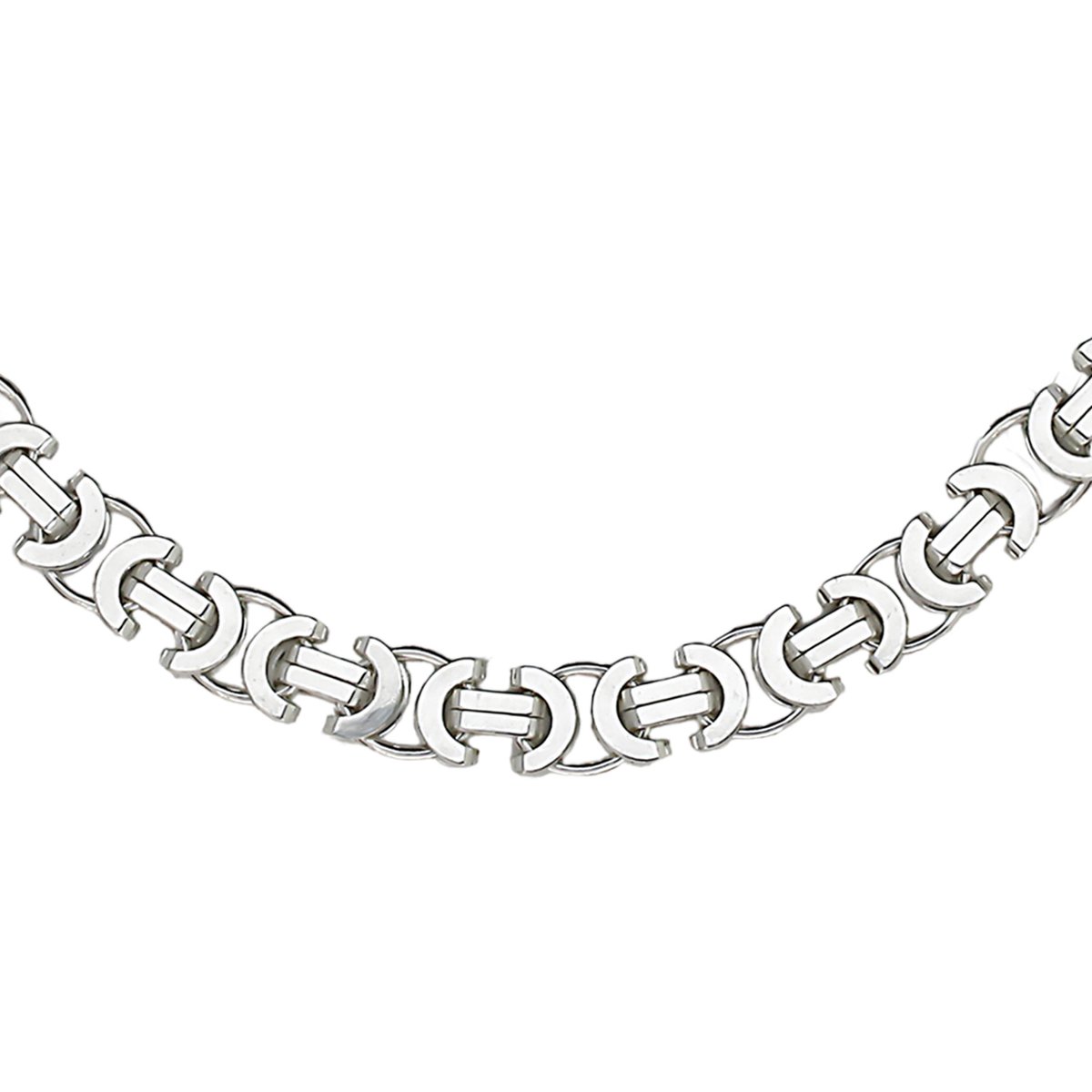 Juwelier Zwartevalk zilveren platte koningsschakel ketting - ET 80/60cm--