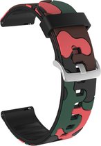 Siliconen bandje - geschikt voor Huawei Watch GT / GT Runner / GT2 46 mm / GT 2E / GT 3 46 mm / GT 3 Pro 46 mm / GT 4 46 mm / Watch 3 / Watch 3 Pro / Watch 4 / Watch 4 Pro - camouflage rood
