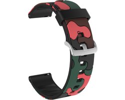 Siliconen bandje - geschikt voor Amazfit Bip 6 / Bip 5 / GTR 3 (Pro) / GTR 4 / GTR 2 / GTR 2E / GTR 47 mm / Stratos 2 / 3 / Pace / Balance (2) - zwart - camouflage rood