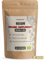 Cupplement - Reishi Extract Capsules 60 Stuks - 20:1 Extract - Biologisch - 400 MG Per Capsule - Geen Poeder - Supplement - Superfood - Mushroom - Paddenstoel