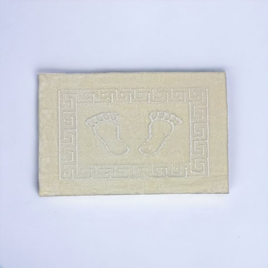KY Home and Bath - Badkamer mat met antislip - 100% Katoen - Créme wit - 50x70cm