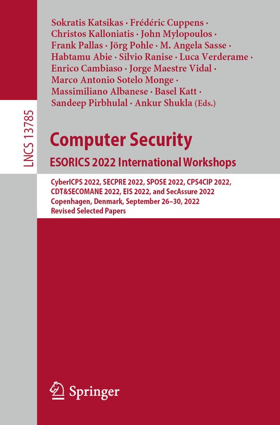 Lecture Notes in Computer Science13785- Computer Security. E ... - cover