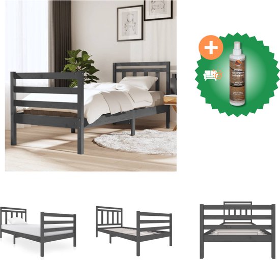 Bedframe Naturel 100 x 220 cm Massief grenenhout