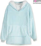 Fleece deken met mouwen - fleece plaid - sweater -super zacht - 280 gsm - Licht blauw-trui - Snuggle - Hoodie - Snuggle Hoodie - Oversized fleece