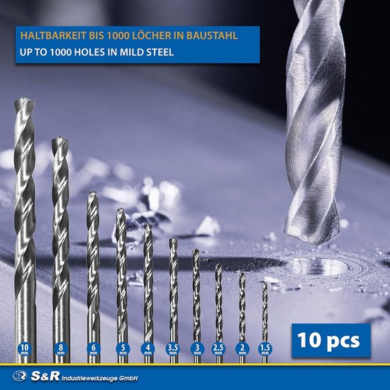 Silverline - 19-delige titanium-gecoate HSS boorbitset en TC