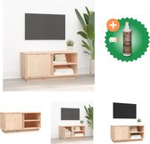 vidaXL Meuble TV 80x35x40-5 cm Bois de pin massif - Meuble - Comprend un nettoyant et un rafraîchisseur pour bois