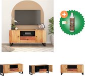 vidaXL Tv-meubel 105x33-5x46 cm massief acaciahout en bewerkt hout - Kast - Inclusief Houtreiniger en verfrisser