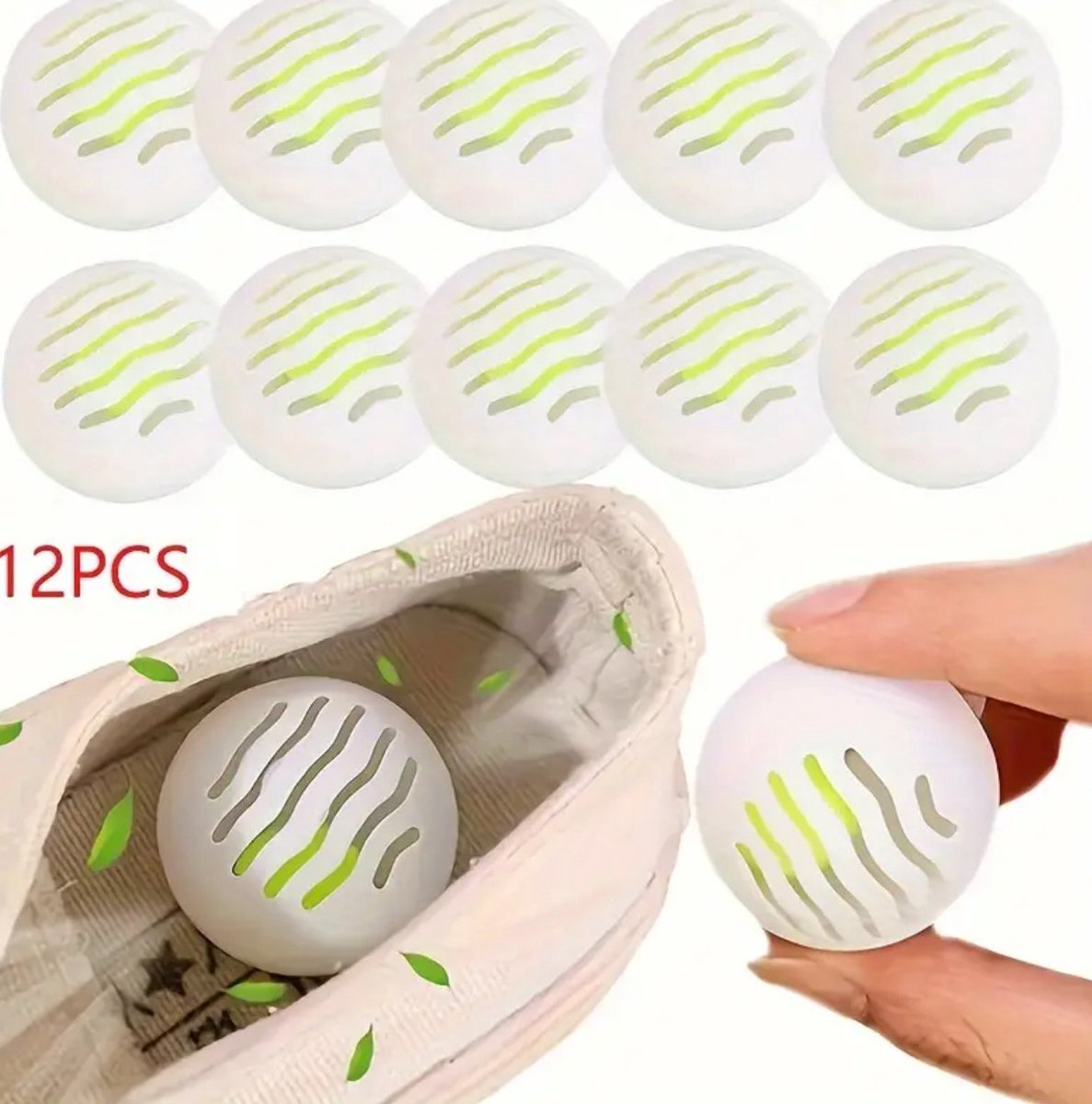 Schoendeodorantballen - 12 stuks - Aromatische luchtverfrisser - Stevige luchtreinigingsballen - Natural fruity aroma - frisse geur