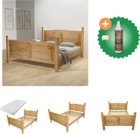 Vida Designs Corona Nachtkastje, 3 laden, massief grenenhout