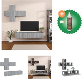 vidaXL 7-delige Tv-meubelset bewerkt hout grijs sonoma eikenkleurig - Kast - Inclusief Houtreiniger en verfrisser
