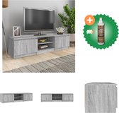 vidaXL Tv-meubel 140x40x35-5 cm bewerkt hout grijs sonoma eikenkleurig - Kast - Inclusief Houtreiniger en verfrisser