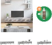 vidaXL Tv-meubel 150x36x30 cm bewerkt hout betongrijs - Kast - Inclusief Houtreiniger en verfrisser