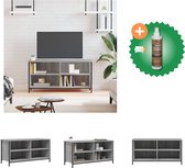 vidaXL Tv-meubel 100x40x50 cm bewerkt hout grijs sonoma eikenkleurig - Kast - Inclusief Houtreiniger en verfrisser