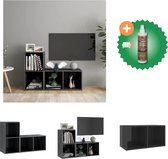vidaXL Tv-meubelen 2 st 72x35x36-5 cm spaanplaat hoogglans grijs - Kast - Inclusief Houtreiniger en verfrisser
