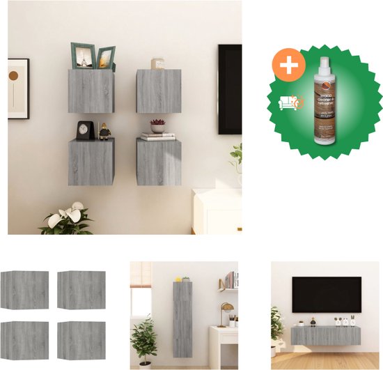Speakerstandaards 2 st 30x30x40 cm hout artisanaal eikenkleurig