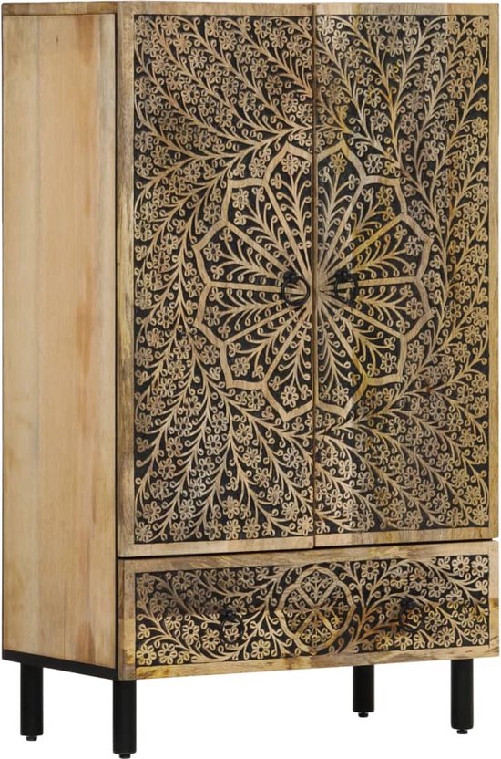 vidaXL - Hoge - kast - 60x33x100 - cm - massief - mangohout