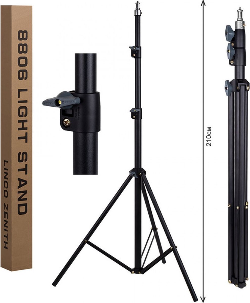 Professionele Universeel Camerastatief Voor Fotocamera en Smartphone Incl. Bluetooth afstandsbediening - Tripod - Smartphone Statief 180cm - Lampstatief - Light stand - Schroef 1.4