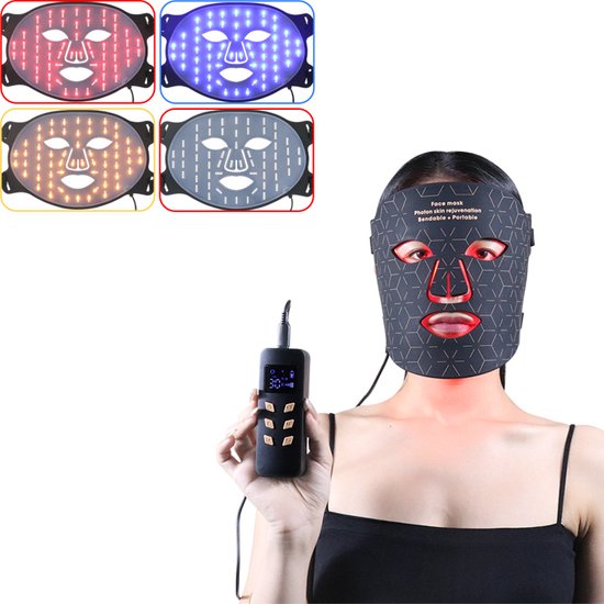 VitalWave Rood lichttherapie masker gezicht - Anti Acne en Puistjes - huidverzorging Anti Aging - Skincare - Infrarood Licht - Red Light Therapy Mask - VitalWave