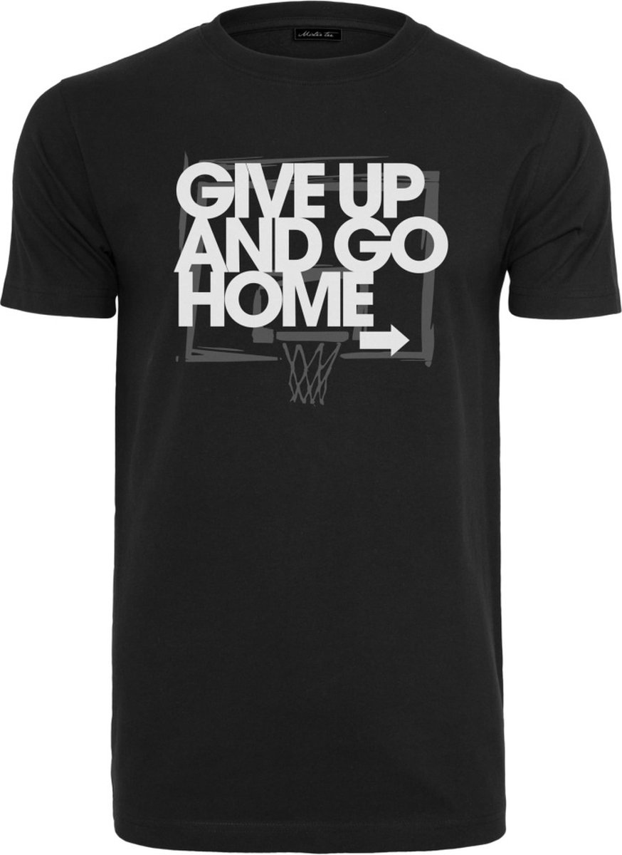Mister Tee Give Up and Go Home Heren T-shirt 4XL Zwart