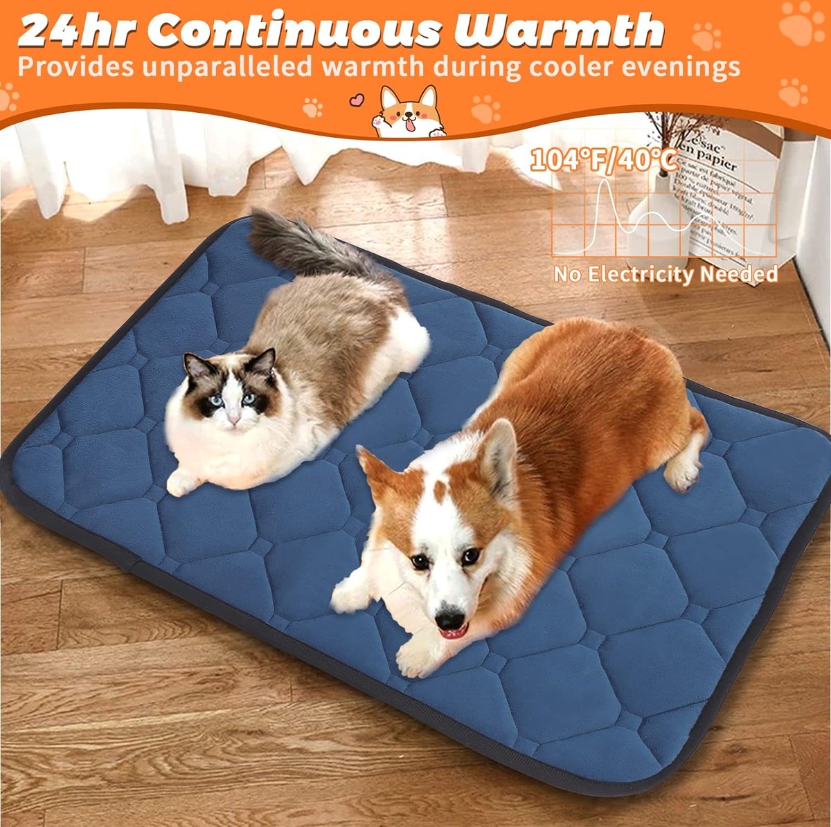 Ancol, Verwarmingsmat voor honden-/kattenbed, zelfverwarmend