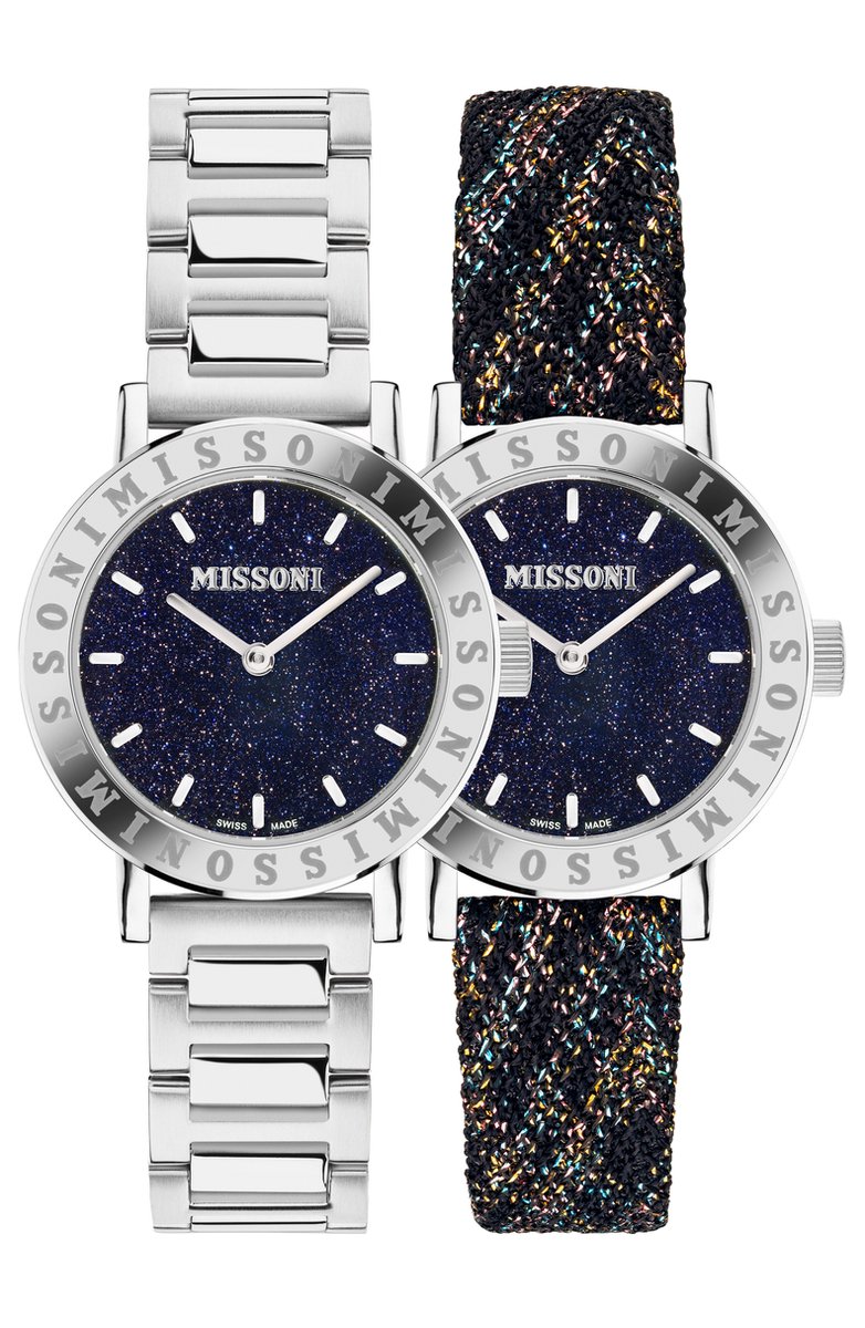 Missoni Lucky Stones MWECA0123 Horloge - Staal - Zilverkleurig - Ø 34 mm