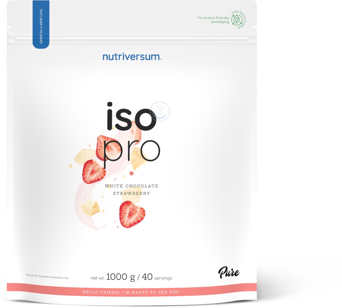 Goedkoopste Nutriversum | IsoPro | Whey protein Isolate | White Chocolate Strawberry | 1kg 40 servings | Instant | Eiwit shake | Proteïne shake | Eiwitten | Whey Proteïne | Supplement | Isolaat | Nutriworld