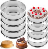 8 pièces cercles à dessert ronds 8 cm et 10 cm inox, cercles à gâteau perforés, cercles à gâteau, cercles à dessert, cercles à pâtisserie, cercle à gâteau, cercles à crumpet, rond, tartelette, moules, outils pour