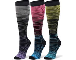 Omslag van sportsokken - Sok-Compressiekousen- 3 paar dames heren ondersteuning sokken sport hardlopen vlucht - Geschikt voor de meeste sporten