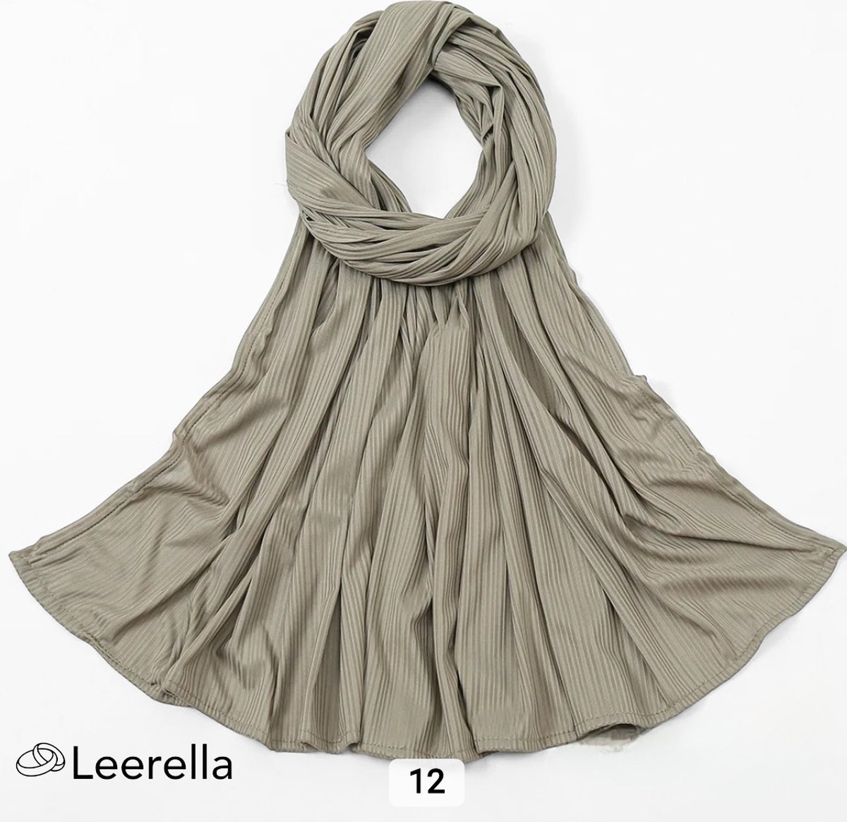 Leerella Oogverblindende Dames Sjaals – Hijab Kaki CLR12- Monochrome Strepen in Nieuwe Mode 170x70cm: Een Perfect Moederdag, Verjaardag of Valentijnsdag Cadeau - Beschikbaar in 15 Prachtige Kleuren!