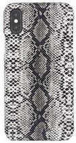 Luxe Back Cover voor Apple iPhone X - iPhone XS - Slangen print - Zwart - Slangenleer