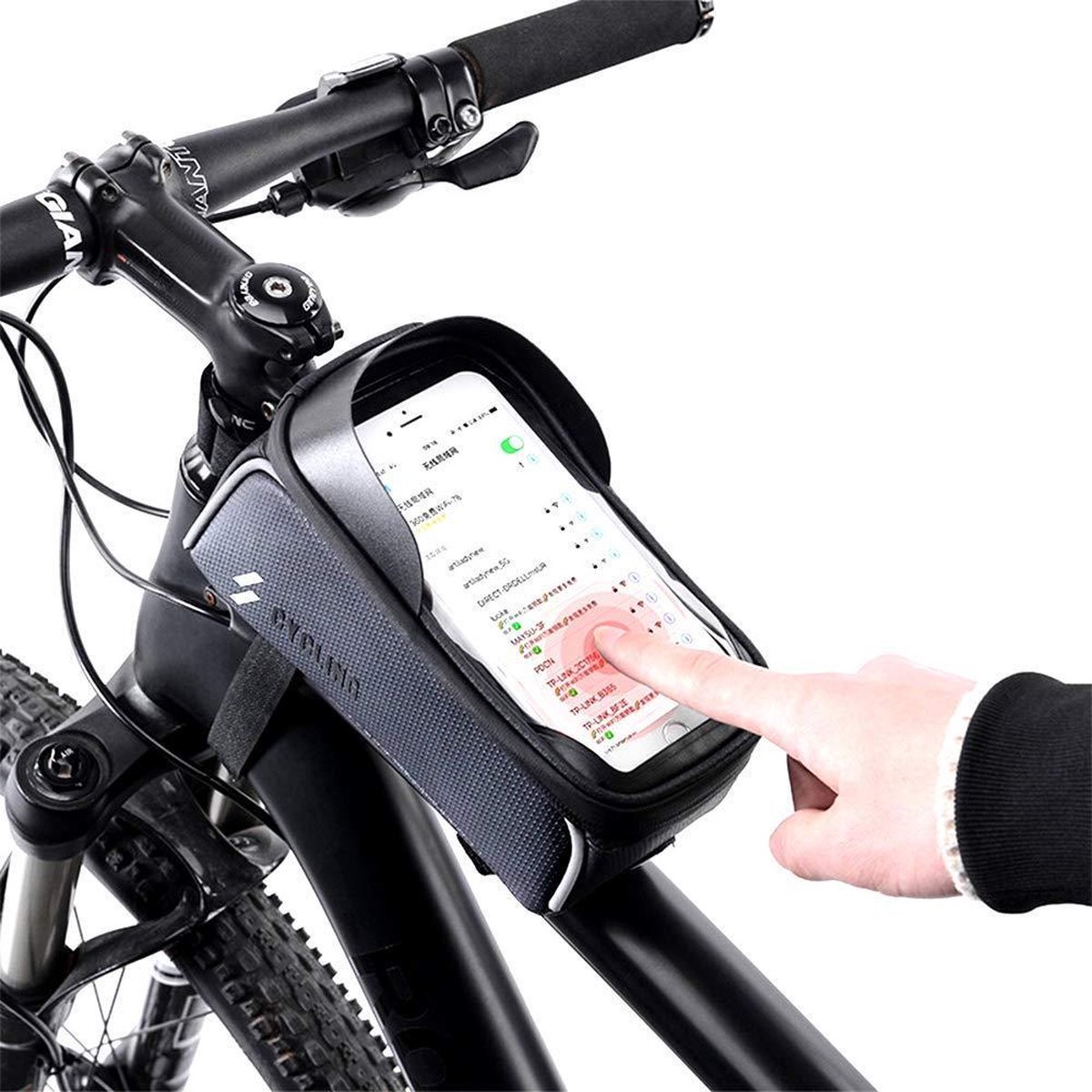 Fietsframe tas Stuurtas Mountainbike Telefoonhouder Voorframe tas  Waterdichte Top Tube... | bol.com