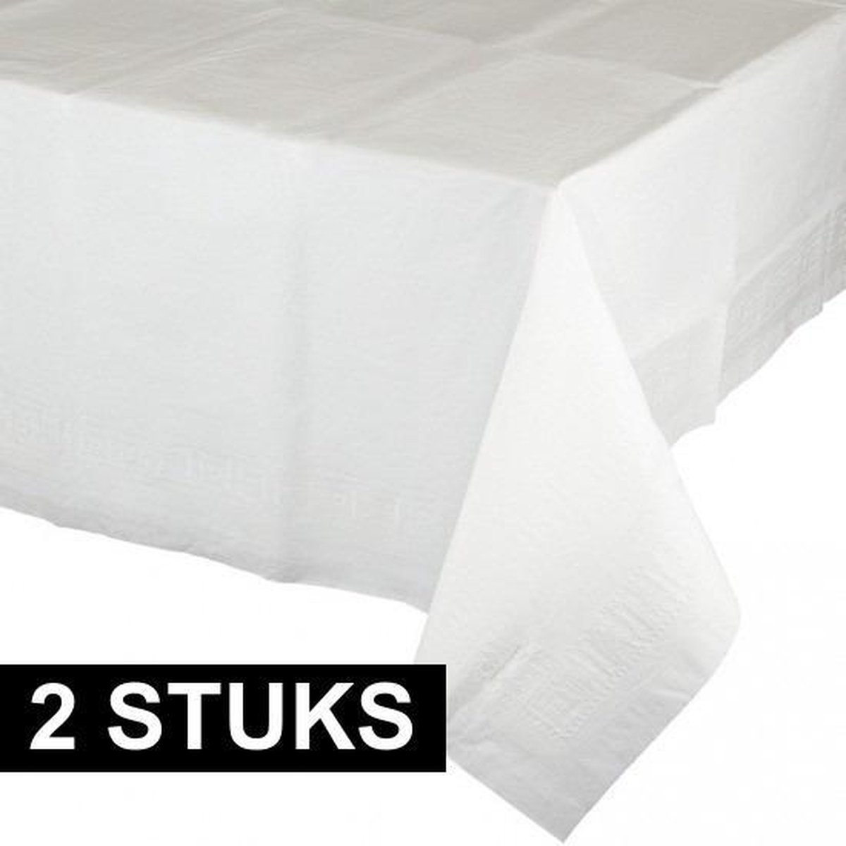 2x Witte tafelkleden 274 x 137 cm - Tafellakens wit 2 stuks - Creative Converting