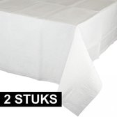 2x Witte tafelkleden 274 x 137 cm - Tafellakens wit 2 stuks