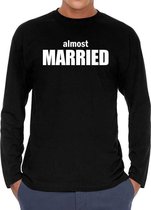 Almost married vrijgezellen long sleeve t-shirt zwart heren S