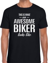 Awesome biker cadeau t-shirt zwart voor heren M