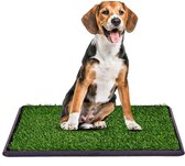 Maoo Indoor Hondentoilet – Geurbestendig - Hondvriendelijk Kunstgras - 63 x 50 cm – Zwart – Trainingpads