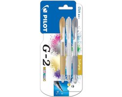 Pilot - G2 Premium clicker gel roller 0.7mm - Metallics - per 3 verpakt