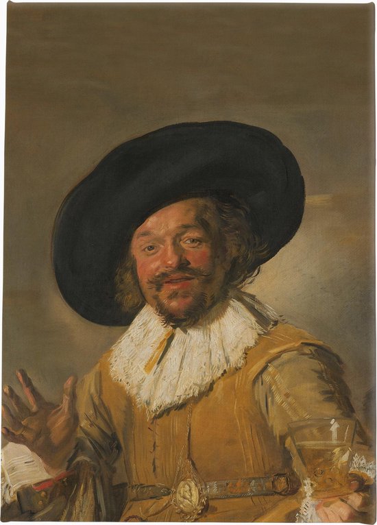 De vrolijke drinker | Frans Hals | ca. 1628 - ca. 1630 | Canvasdoek | Wanddecoratie | 100CM x 150CM | Schilderij | Oude meesters | Foto op canvas