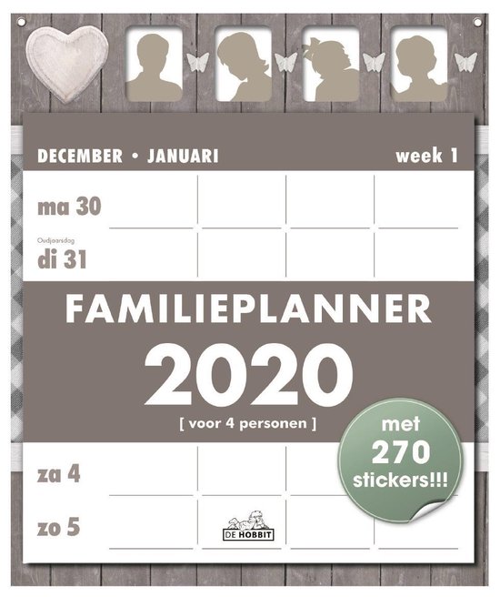premie privaat Aanhoudend Hobbit familieplanner scheur kalender D1 week 2020 voor maximaal 4 personen  (hart) | bol.com