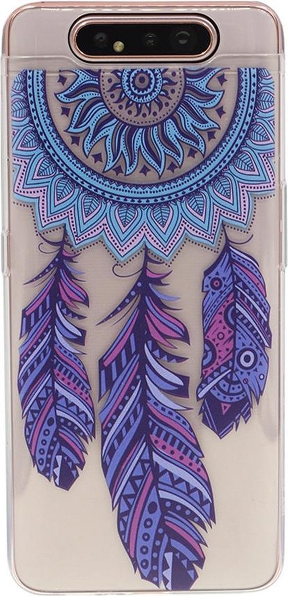 Shop4 - Geschikt voor Samsung Galaxy A80 Hoesje - Zachte Back Case Dromenvanger Kleurrijk