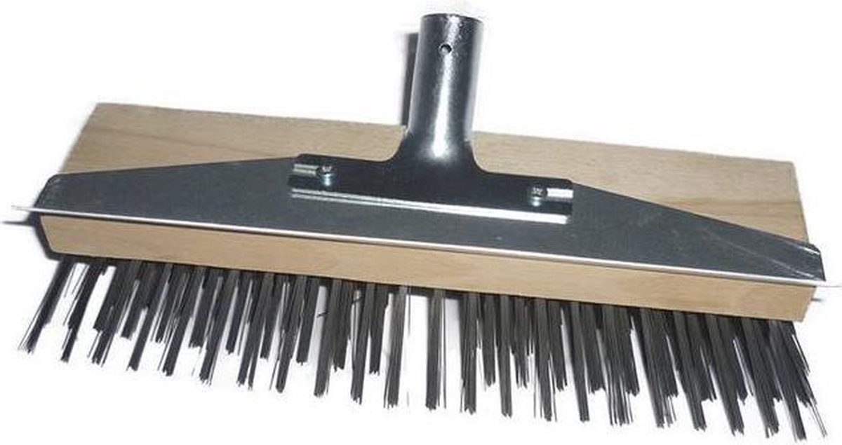 Mrs. Jones Telescoopsteel Draadbezem Voor Het Verwijderen Van Onkruid Mos En Hardnekkige Vlekken Metaalbezem Voor Patio Terras Tuin