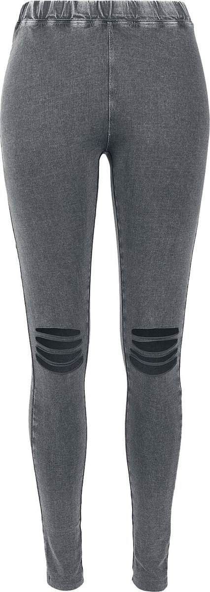 Urban Classics Slashed Knee Dames Legging gemêleerd XS Grijs