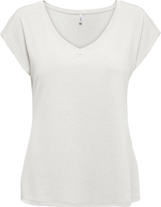 Only T-shirt Onl30 Ari S/s V-neck Top Cs Jrs 15367570 Cloud Dancer Dames Maat - S