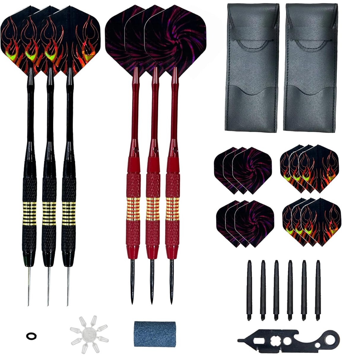 Dartpijlen set - Professionele dartpijlen - 12-delige set - Staal - Meerdere kleuren