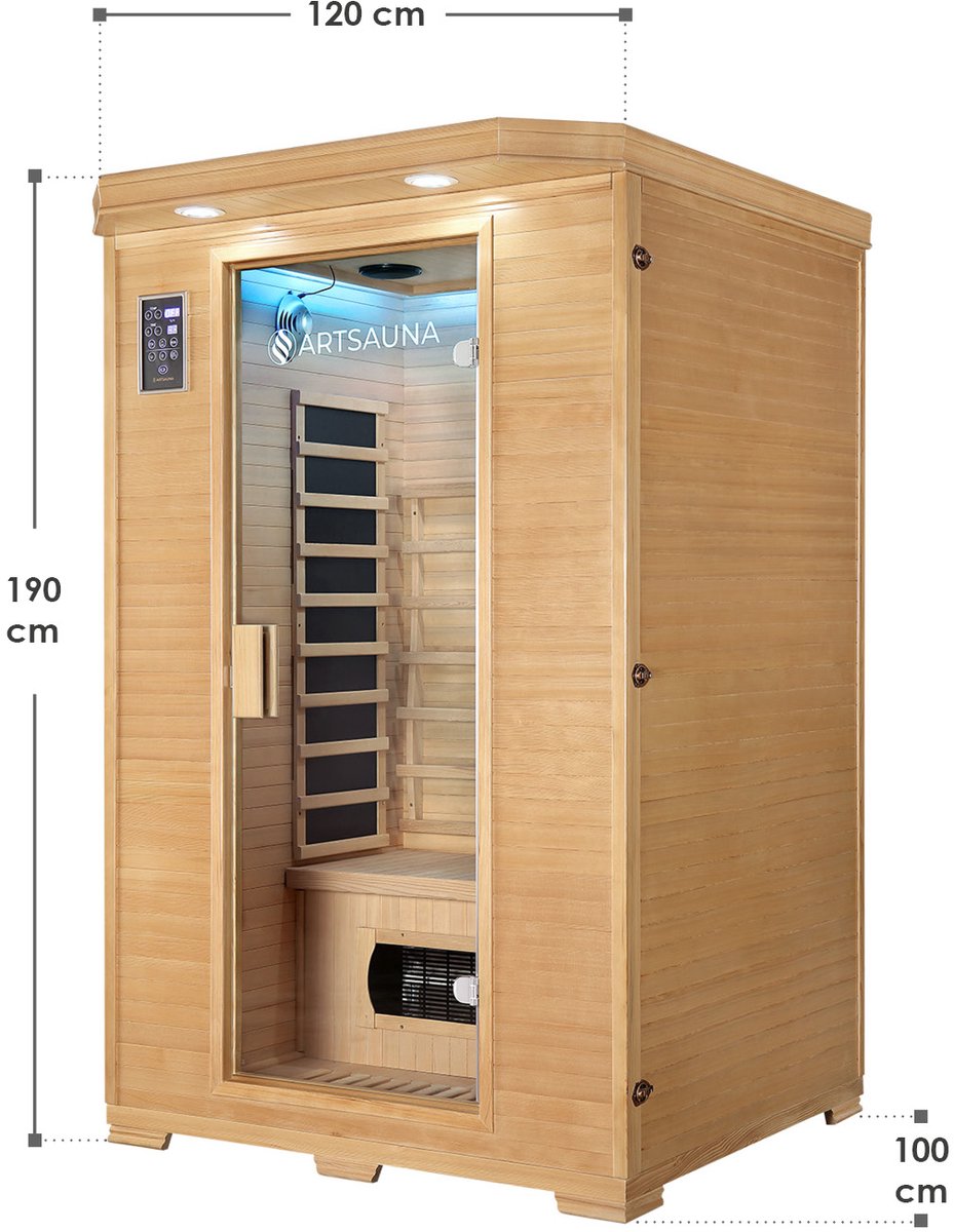 Infraroodcabine Oslo - Triplexverwarming - 120x100x190 cm - 2 personen thumbnail 6