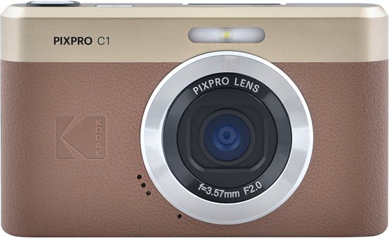 Kodak C1 compact camera - kantelbaar scherm - bruin