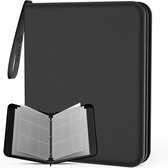 NAPI Verzamelmap voor 900 Kaarten - Binder Map voor Kaarten - 9 Pocket - Kunstleer - Premium Card Binder met Ritssluiting - 50 Pagina's - A4 Formaat - Zwart